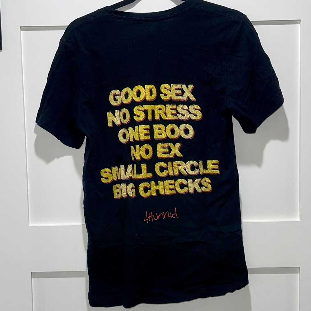 4HUNNID T-shirt No Ex Big Checks in Black